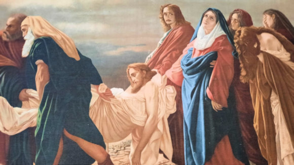 Jesus is carried to the tomb